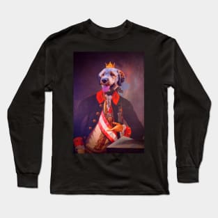 Funny Dog portrait in Renaissance Victorian Style Long Sleeve T-Shirt